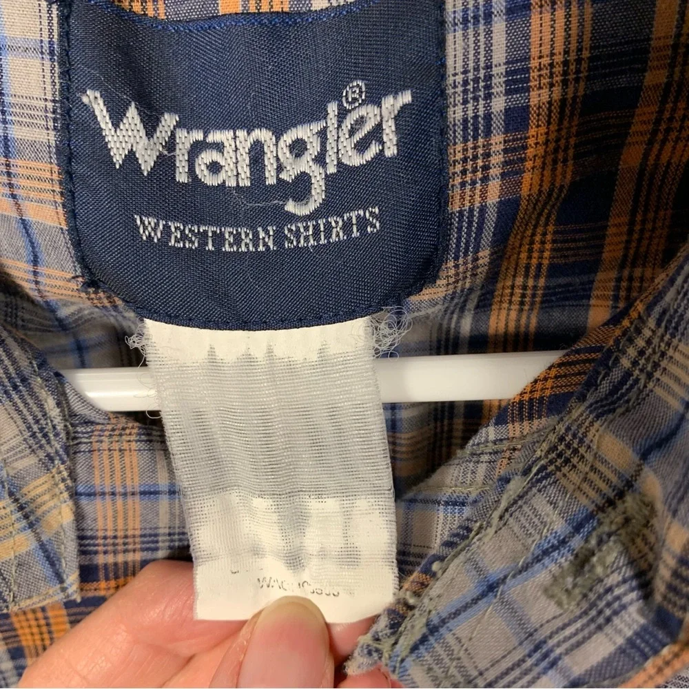 Vintage 90’s Wrangler Shirt Men Sz L Pearl Snap Country Fest Plaid Western Rodeo - Picture 7 of 8